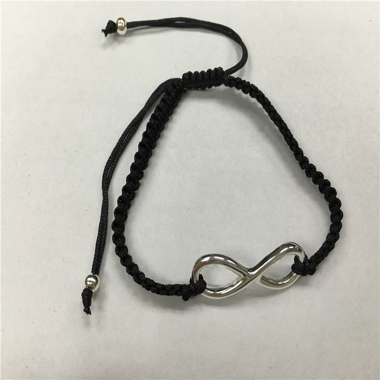 Personalized Logo Letter Charm Elastic Rope Bangle Bracelet
